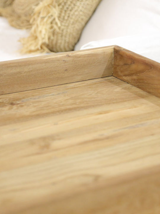 Masă Laterală Pentru Spații Exterioare Mici Din Teak Tray Maro 50x50x66cm