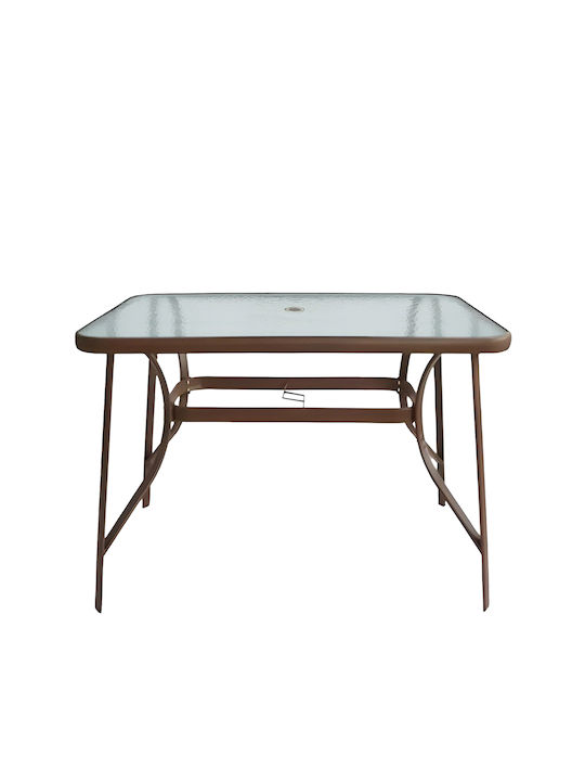 Masa pentru spații exterioare Metalic cu suprafață din sticlă Sun Maro 150x90x70buc