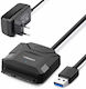 Ugreen 20611 Adaptor SATA la USB 3.0 5Gbps Transfer de Date HDD SSD cu Alimentator Negru