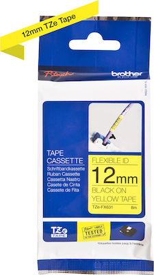 Brother Label Maker Tape 8m x 12mm Yellow