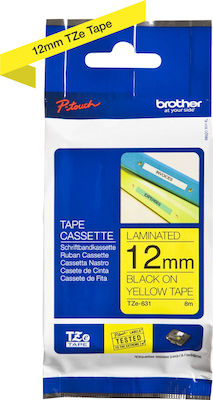 Brother Ταινία Ετικετογράφου 8m x 12mm σε Κίτρινο Χρώμα