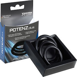 JoyDivision POTENZplus Set of 3 Комплект Пръстени Петел Силикон Черен 3бр 15657