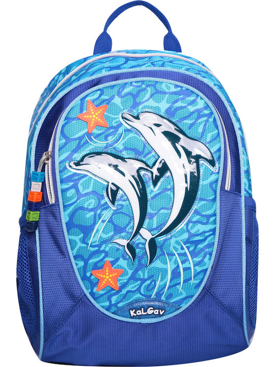 KalGav Libby Dolphins School Bag Backpack Kindergarten in Blue color 13lt