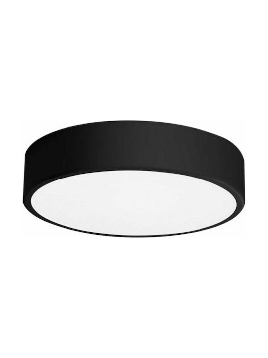 Spot Light Μοντέρνα Μεταλλική Πλαφονιέρα Οροφής με Ενσωματωμένο LED σε Μαύρο χρώμα 30cm