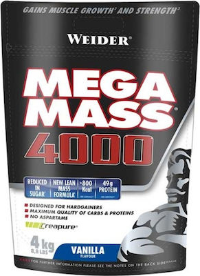 Weider Mega Mass 4000 cu Aromă de Vanilie 4kg