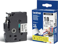 Brother TZE-241 Label Maker Tape 8m x 18mm In White Colour Brother TZE-241 Label Maker Tape 8m x 18mm In White Colour