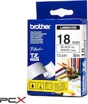 Brother Etikettenband 8m x 18mm in Weiß Farbe 1Stück