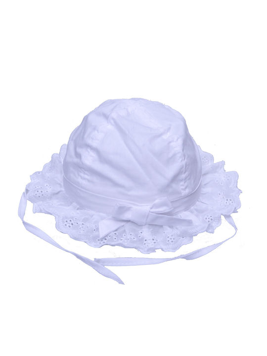 Βρεφικό Καπέλο Bucket Βαμβακερό Για Κορίτσια Λευκό