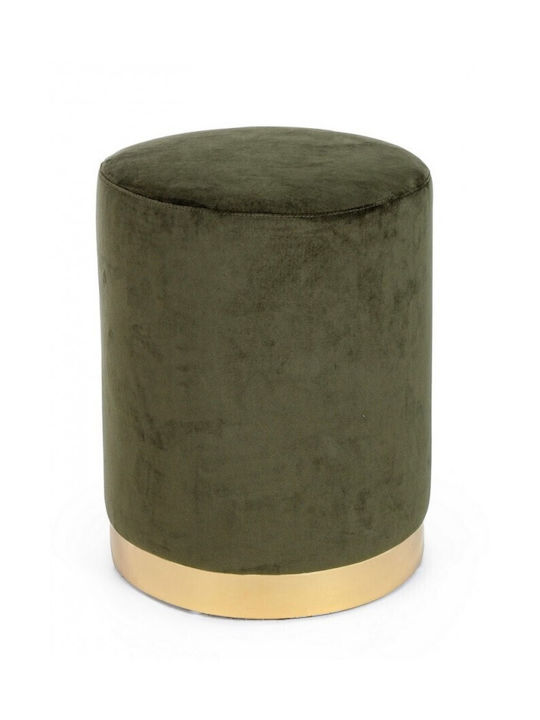 Stool For Living Room Upholstered with Velvet Lucilla Green 35x35x40cm