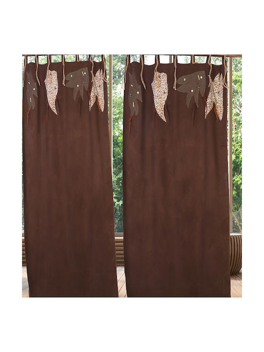 Mc Decor Κουρτίνα με Τιράντες Tiger Καφέ 110x260εκ.