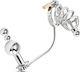 Sinner Gear Metalen Cockring + Peniskooi + Buttplug BDSM Accessory σε Ασημί Χρώμα