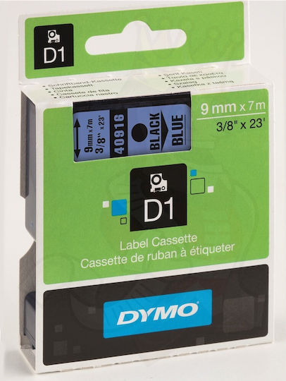 Dymo 40916 Bandă Pentru Etichetări 7m x 9mm În Culoare Albastră Serie Compatibilă Cu Dymo D1