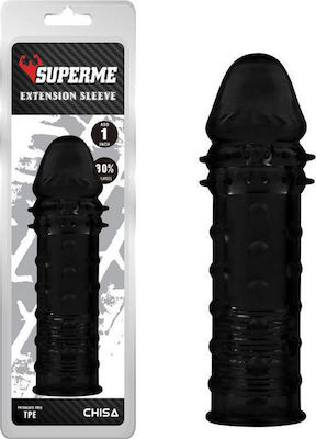 Chisa Novelties SuperMe Extra Texture Sleeve Extensie Penis Negru CN-331615799