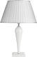 Ondaluce Ravel Glass Table Lamp for Socket E27 with White Shade and Base