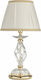 Ondaluce Crystal Table Lamp for Socket E14 with White Shade and Transparent Base