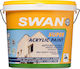 Swan Super Acrylic Πλαστικό Χρώμα για Εξωτερική Χρήση 10lt