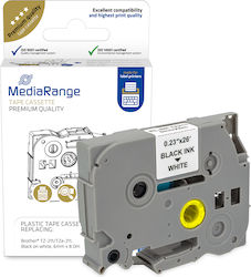 MediaRange Etikettenband 8m x 6mm in Weiß Farbe 1Stück