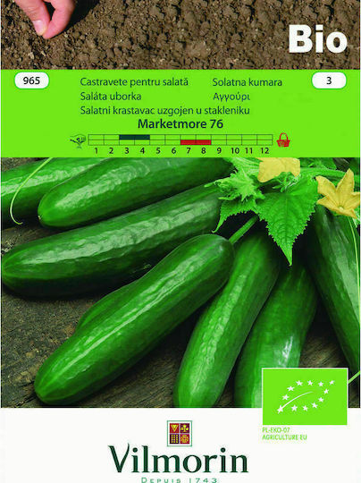 Vilmorin Σπόροι Αγγουριού Marketmore Πράσινο Βιολογικής Καλλιέργειας 8gr