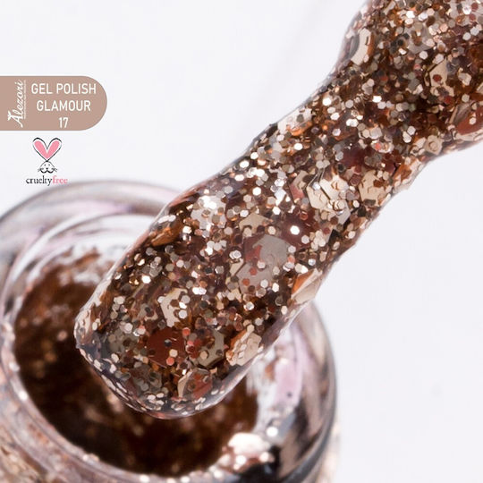 Alezori Glitter Halb-permanenter Nagellack 595 mit Glitter 15ml 1Stück