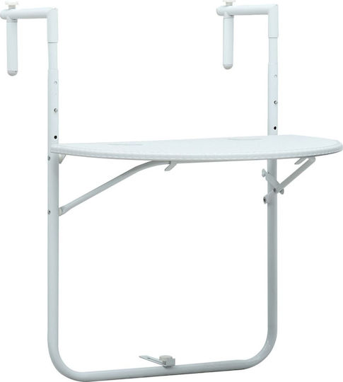 with Plastic Surface and Metal Frame White 60x64x83.5cm