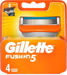 Gillette Fusion5 Ανταλλακτικές Κεφαλές με 5 Λεπίδες & Λιπαντική Ταινία 4τμχ