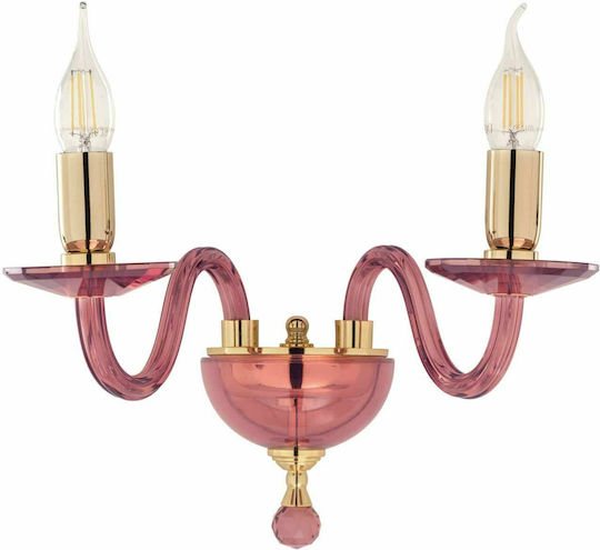 Ondaluce Paganini Clasic Lumină de Perete cu Soclu E14 Roșu 38x32x20cm