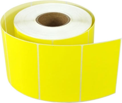 1000 Self-Adhesive Label Rolls for Label Printer Yellow 64x32mm 1pcs