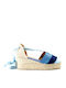 Castaner Coqui Women's Fabric Platform Espadrilles Blue