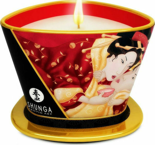 Shunga Massagekerze mit Duft Erdbeerschaumwein 170ml