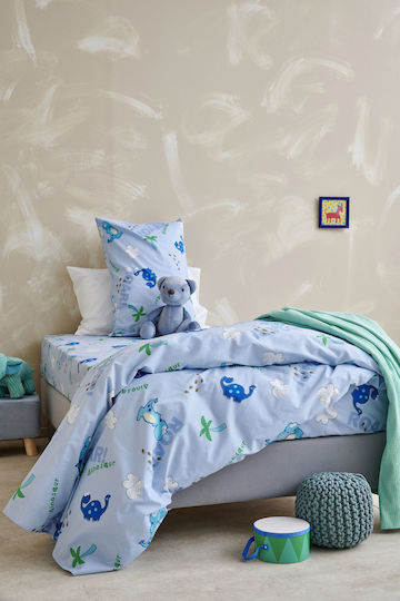 Palamaiki Kinder Steppdecke Einzeln My Kingdom MK722 Hellblau 160x240cm