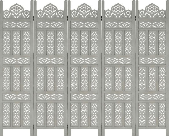 vidaXL Dekorativer Raumteiler Hölzernes mit 5 Paneelen 200x165cm