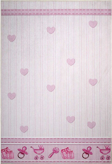 Tzikas Carpets 73013-021 Παιδικό Χαλί Καρδιές Ροζ 160x230cm