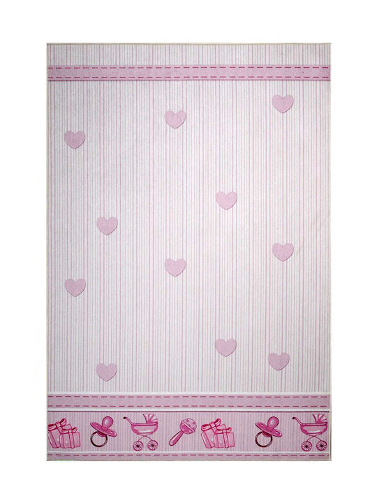 Tzikas Carpets 73013-021 Kinder Teppich Herzen Rosa 140x200cm 128-0-280-73013-021