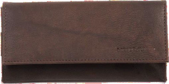 Mario Rossi Tobacco Pouch With Magnetic Clasp 15x7.8cm Brown