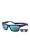 Polaroid Men's Sunglasses with Blue Acetate Frame and Blue Polarized Mirrored Lenses PLD 7031/S PJP/5X