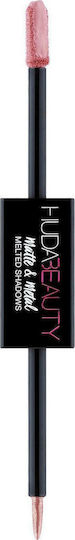 Huda Beauty Matte & Metal Melted Двойни сенки за очи Матов в течна форма с Розов цвят 2мл