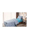 Beauty Home Sheet Set Single from Cotton & Polyester Letters 6125 Light Blue 170x240cm