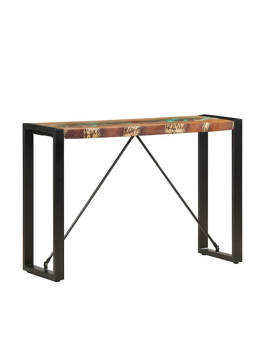 Console Table of Solid Wood & Metal Καφέ / Μαύρη L110xW35xH76cm