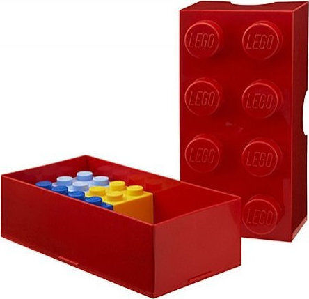 LEGO Kinder Aufbewahrungsbox aus Kunststoff 8-Stud Rot 10x20x7.5cm 1Stück