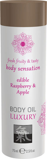 HOT Shiatsu Luxury Body Oil Edible Ulei de Masaj cu Parfum Zmeură de mere 75ml