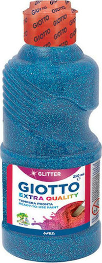 Giotto Extra Quality Tempera Paints Blue Glitter Glitter in Bottle 250ml 1pcs