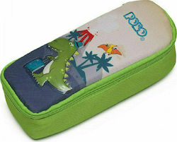 Polo Fabric Pencil Case Animal with 1 Compartment Green