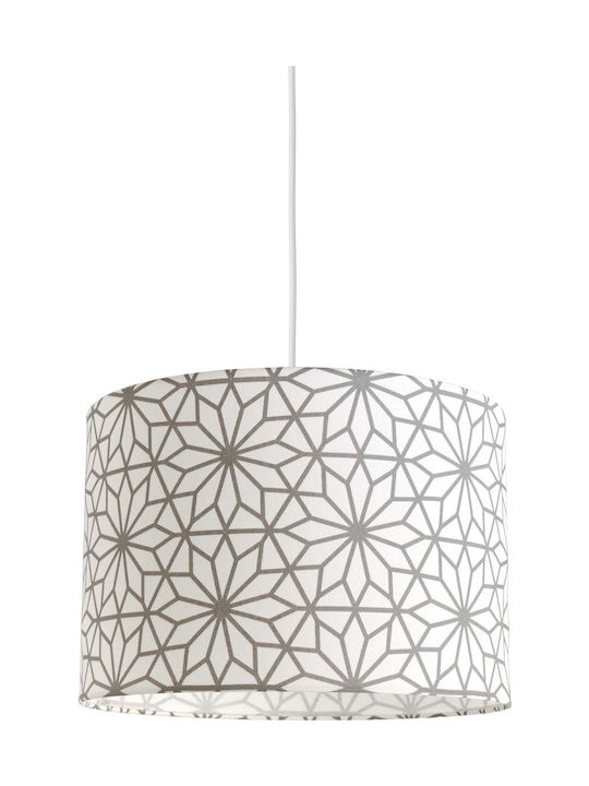 Veis Hesperis Geometric Single Bulb Kids Lighting Pendant of Fabric 60W with Drive Size E27 Floral Dark Grey 35x24cm