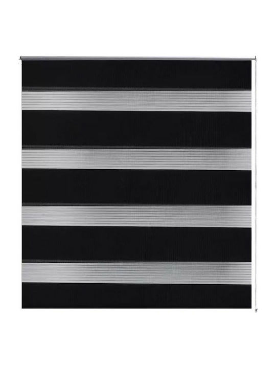 vidaXL Roller Blind Zebra Double Black Type "P"80xH150cm 240200