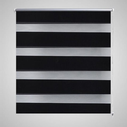 vidaXL Roller Blinds Zebra Partial Blackout Black W100xH175cm 240212
