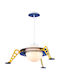 Aca Kids Wooden Single Ceiling Light E27 Space Ship Multicolour 13W 60x17cm