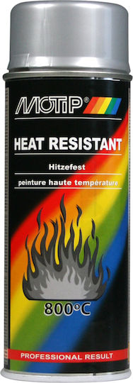 Motip Dupli Σπρέι Βαφής Heat Resistant Υψηλής Θερμοκρασίας με Ματ Εφέ Ασημί 400ml