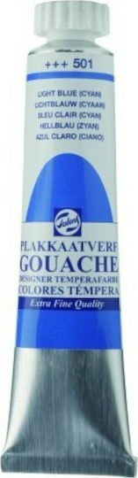 Royal Talens Extra Fine Tempera Paints Light Blue (Cyan) 501 in Tube 20ml 3pcs