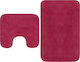 vidaXL Non-Slip Bath Mats Set Cotton Toilet 133234 Fuchsia 2pcs