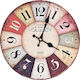 vidaXL Antique Wall Clock Wooden Multicolour Ø30cm